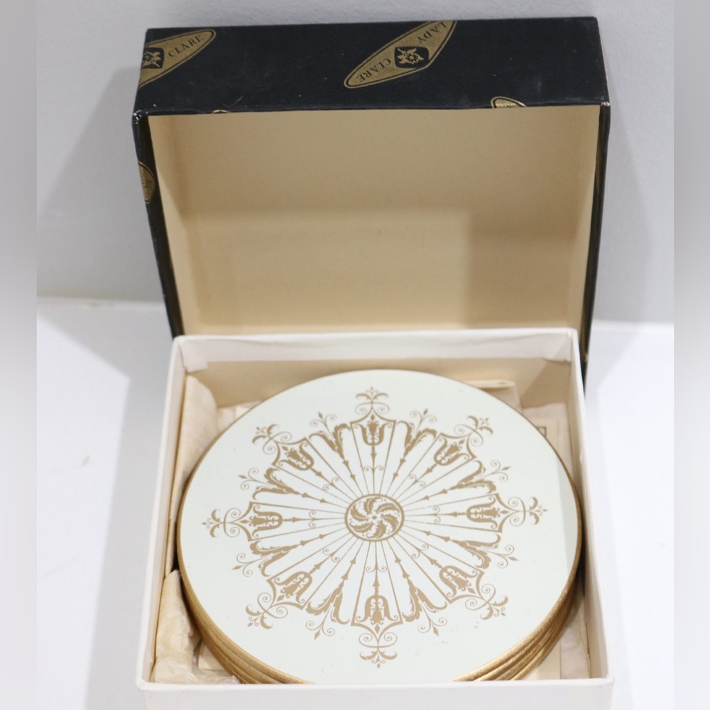 Lady Clare “Tijou Design” Coasters (Set of 4) – Original Box England